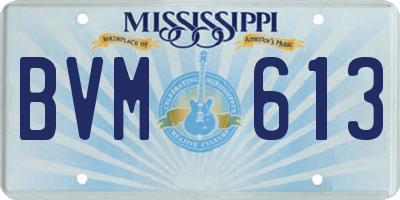 MS license plate BVM613