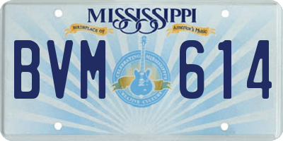 MS license plate BVM614