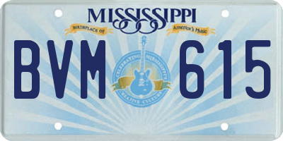MS license plate BVM615