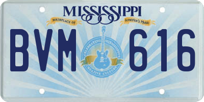 MS license plate BVM616