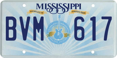 MS license plate BVM617