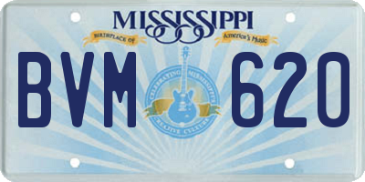 MS license plate BVM620