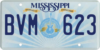 MS license plate BVM623