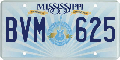 MS license plate BVM625