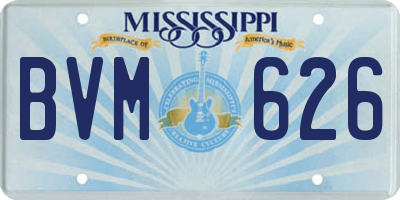 MS license plate BVM626