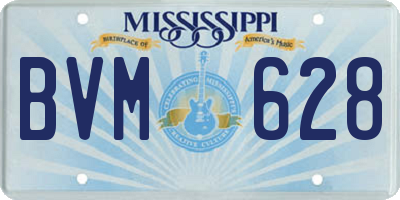 MS license plate BVM628