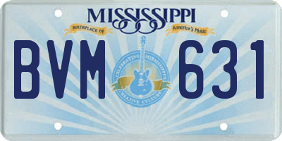 MS license plate BVM631
