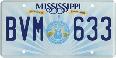 MS license plate BVM633