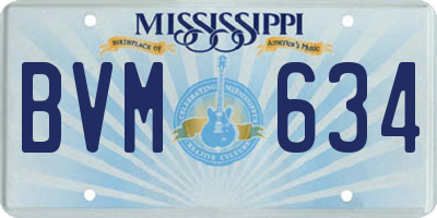 MS license plate BVM634
