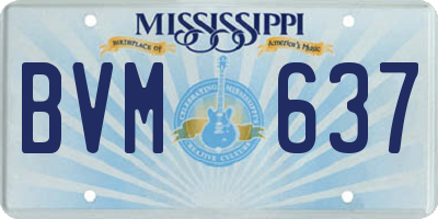 MS license plate BVM637