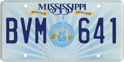 MS license plate BVM641
