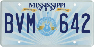 MS license plate BVM642