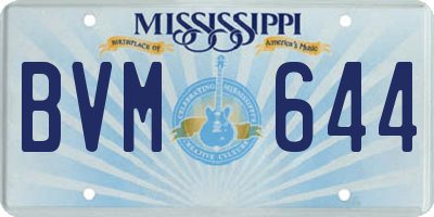 MS license plate BVM644