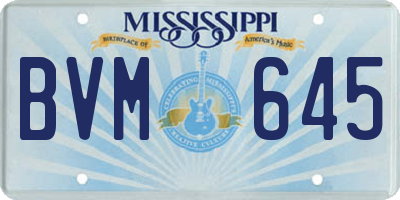 MS license plate BVM645