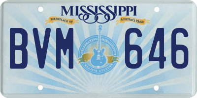 MS license plate BVM646