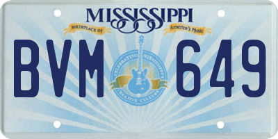 MS license plate BVM649