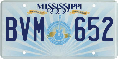 MS license plate BVM652
