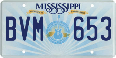 MS license plate BVM653