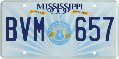 MS license plate BVM657