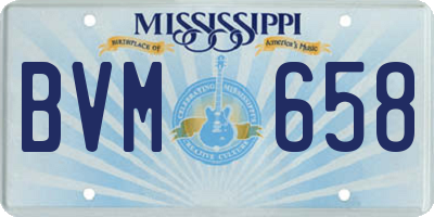MS license plate BVM658