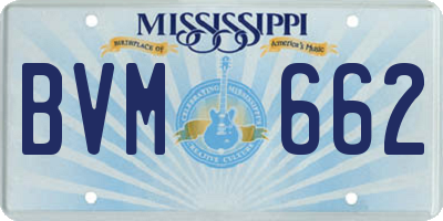 MS license plate BVM662