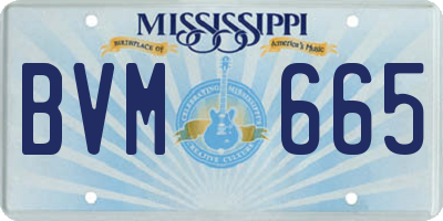MS license plate BVM665