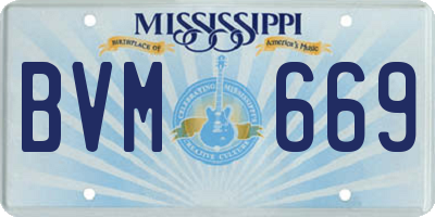 MS license plate BVM669