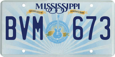 MS license plate BVM673