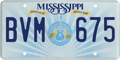 MS license plate BVM675