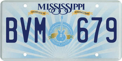 MS license plate BVM679