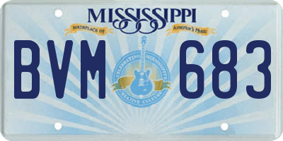 MS license plate BVM683