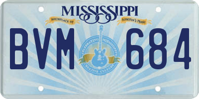 MS license plate BVM684