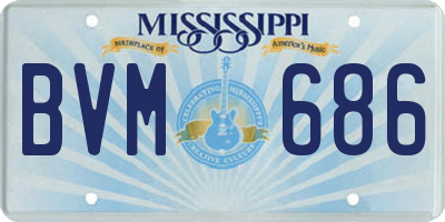MS license plate BVM686