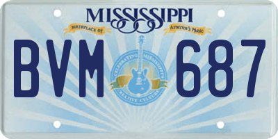 MS license plate BVM687
