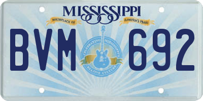 MS license plate BVM692