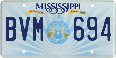 MS license plate BVM694