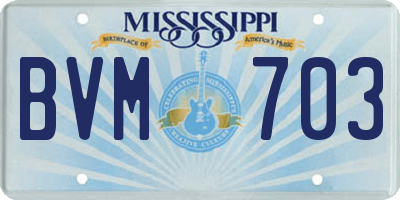 MS license plate BVM703