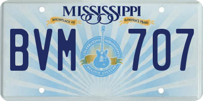 MS license plate BVM707