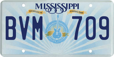 MS license plate BVM709