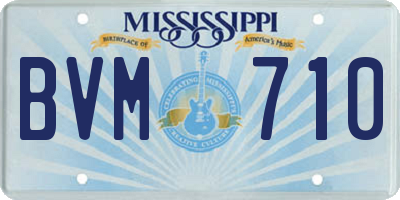 MS license plate BVM710