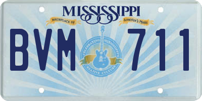 MS license plate BVM711
