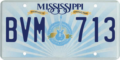 MS license plate BVM713