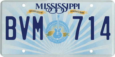 MS license plate BVM714