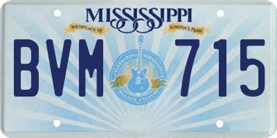 MS license plate BVM715