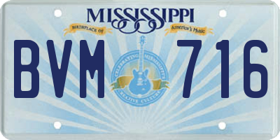 MS license plate BVM716
