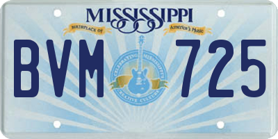 MS license plate BVM725