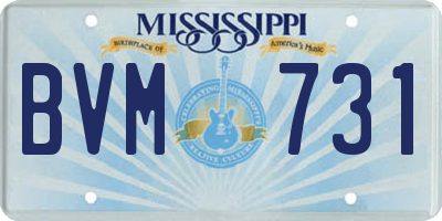 MS license plate BVM731