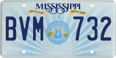 MS license plate BVM732