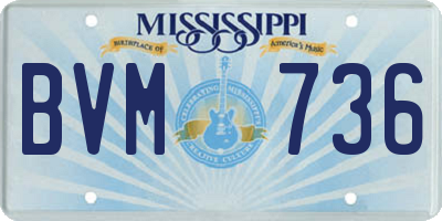 MS license plate BVM736
