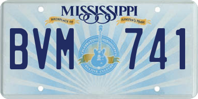 MS license plate BVM741